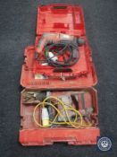 Two cased Hilti drills, a TE2 and a TE142,