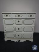 A continental oak painted six drawer chest