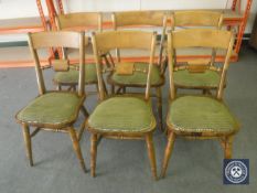 Six dining chairs comprising one carver and five singles