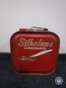 A mid 20th century Silkolene Lubricants oil can