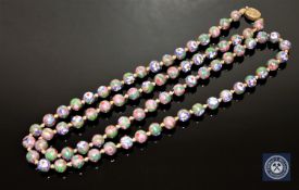 A cloisonne bead necklace,