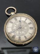 An antique Swiss 18ct gold and enamelled key wound pocket watch CONDITION REPORT: 28.