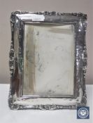 A silver photograph frame