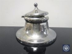 An early 20th century silver presentation inkwell