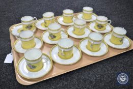 A tray of twelve Aynsley coffee cans and saucers (24)