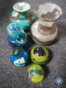 Six pieces of Mdina glass