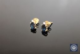 A pair of 14ct gold sapphire earrings,