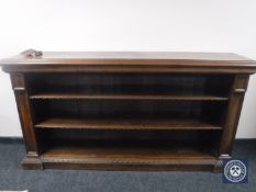 A Victorian oak open low bookshelf CONDITION REPORT: Two pieces of carved frieze