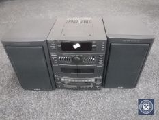A Sony micro hifi system with speakers