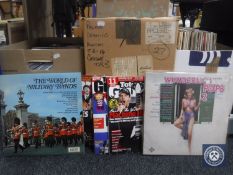 Three boxes of LP records,
