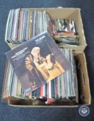 Two boxes of 45 singles and classical LP's