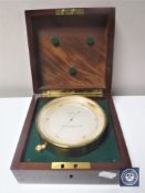 A brass cased compensated barometer by Short and Mason of London in fitted mahogany box