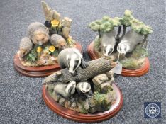 Three Border Fine Arts figures; Hedgerow Adventures,