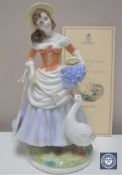 A Royal Worcester Pastoral Collection limited edition figure, Goose Girl, number 855/5000,