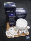 Eight pieces of Aynsley cabinet china (four pieces boxed)