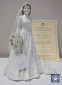 A Coalport Royal Brides Collection limited edition figure, The Queen, number 991/7500,