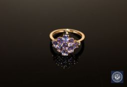 A 9ct gold tanzanite cluster ring, size L CONDITION REPORT: 2.