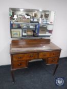 A Queen Anne style walnut dressing table