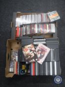Two boxes of CD's and DVD's
