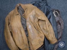 Three gent's leather jackets