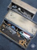 Two mid twentieth century joiners tool boxes containing hand tools