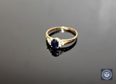 An 18ct gold sapphire set ring,