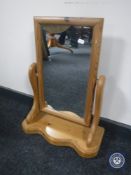 A pine dressing table mirror