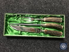 A cased German three-piece carving set