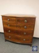 A Regency mahogany bow fronted five drawer chest,