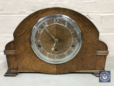 An oak cased Garrard mantel clock, Westminster chime,