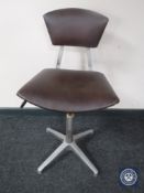 A mid 20th century swivel machinists chair