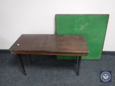 A folding baize topped card table together with a folding coffee table