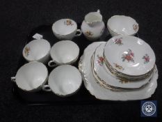 A tray of twenty pieces of Coalport floral china