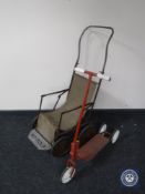 An early 20th century Nu Fold push chair and a Bantel scooter