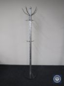 A contemporary hat and coat stand