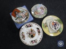 Five Masons plates and a shallow dish, two Doulton plates,