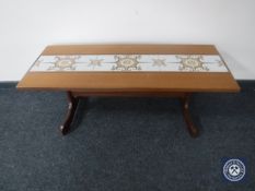 A teak tiled top G Plan coffee table