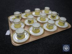 A tray of twelve Aynsley coffee cans and saucers (24)