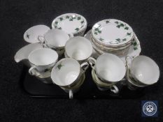 Forty pieces of Colclough Ivy pattern tea china