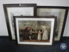 Two boxes of assorted pictures and picture frames,