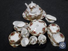 Forty-eight pieces of Royal Albert Old Country Roses tea and dinner ware