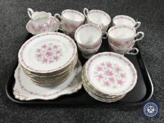 A tray of thirty-three pieces of Tuscan bone china