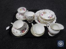A tray of twenty pieces of Crown Derby tea china