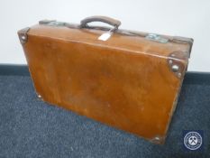 A vintage leather luggage case