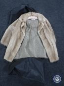 A blond mink fur coat by Marcus