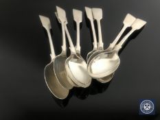 A set of eight Victorian silver teaspoons, Elkington & Co,