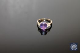 A 9ct gold amethyst ring, size M CONDITION REPORT: 2.
