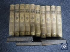 Ten antiquarian volumes : Crown Masterpieces of Elegance, with gilded spines,