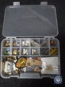 A box of military badges and patches