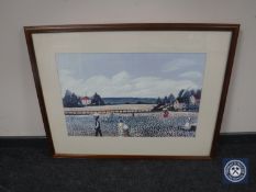 A framed Ruth Russell Williams print, Cotton Pickers, together with a contemporary framed print,